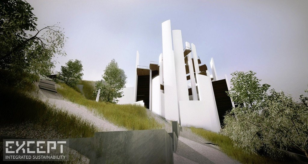Centrum_Chapel_-_Toronto_-_Exterior The chapel prevents erosion through the smart placement of retaining walls.